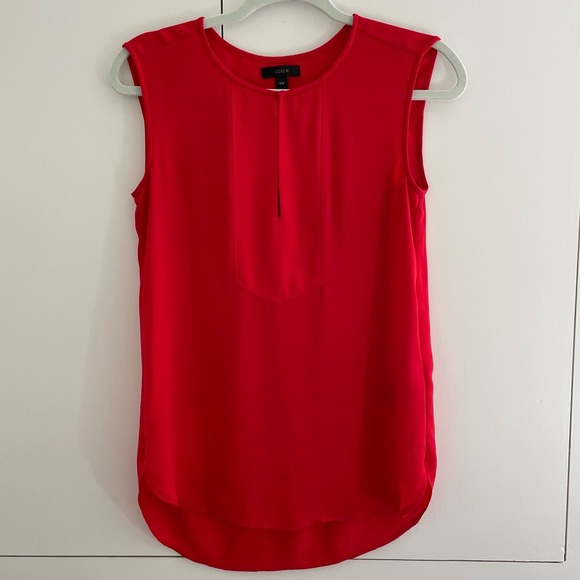 J. Crew Tops - J Crew Red Blouse